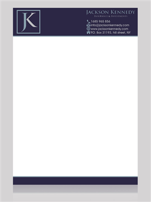 Letterhead for financial advisor-insurance agent firm | Letterhead Design by Hardcore Design