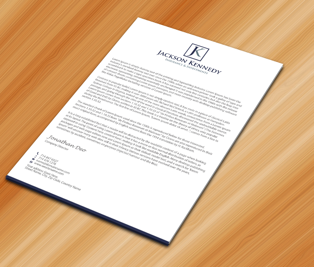 Letterhead Design by Sarmishtha Chattopadhyay_loginchange for this project | Design #3005243