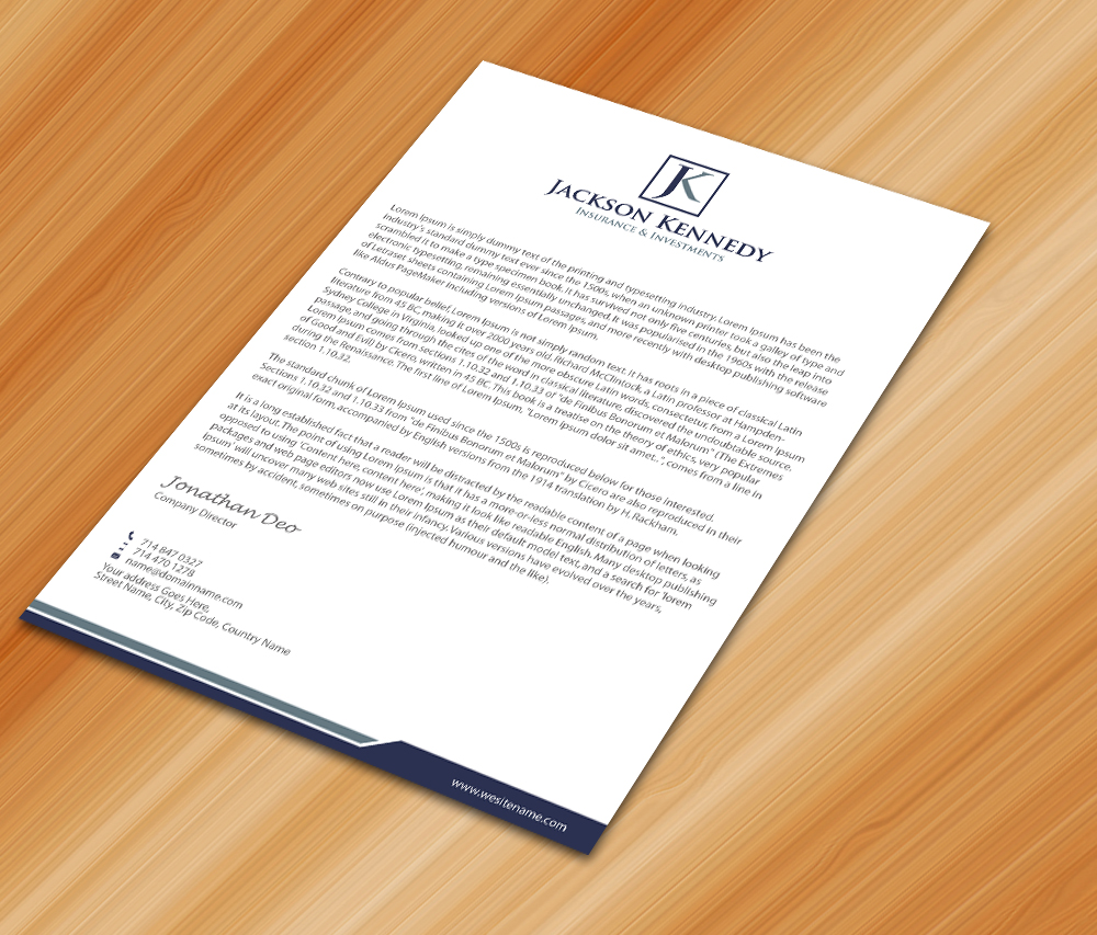 Letterhead Design by Sarmishtha Chattopadhyay_loginchange for this project | Design #3007867