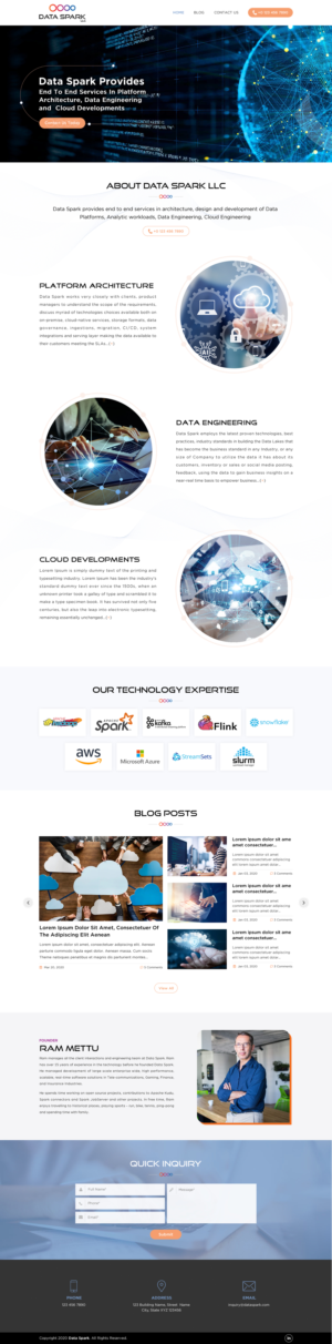 Data Spark Website | Web Design by Sbss