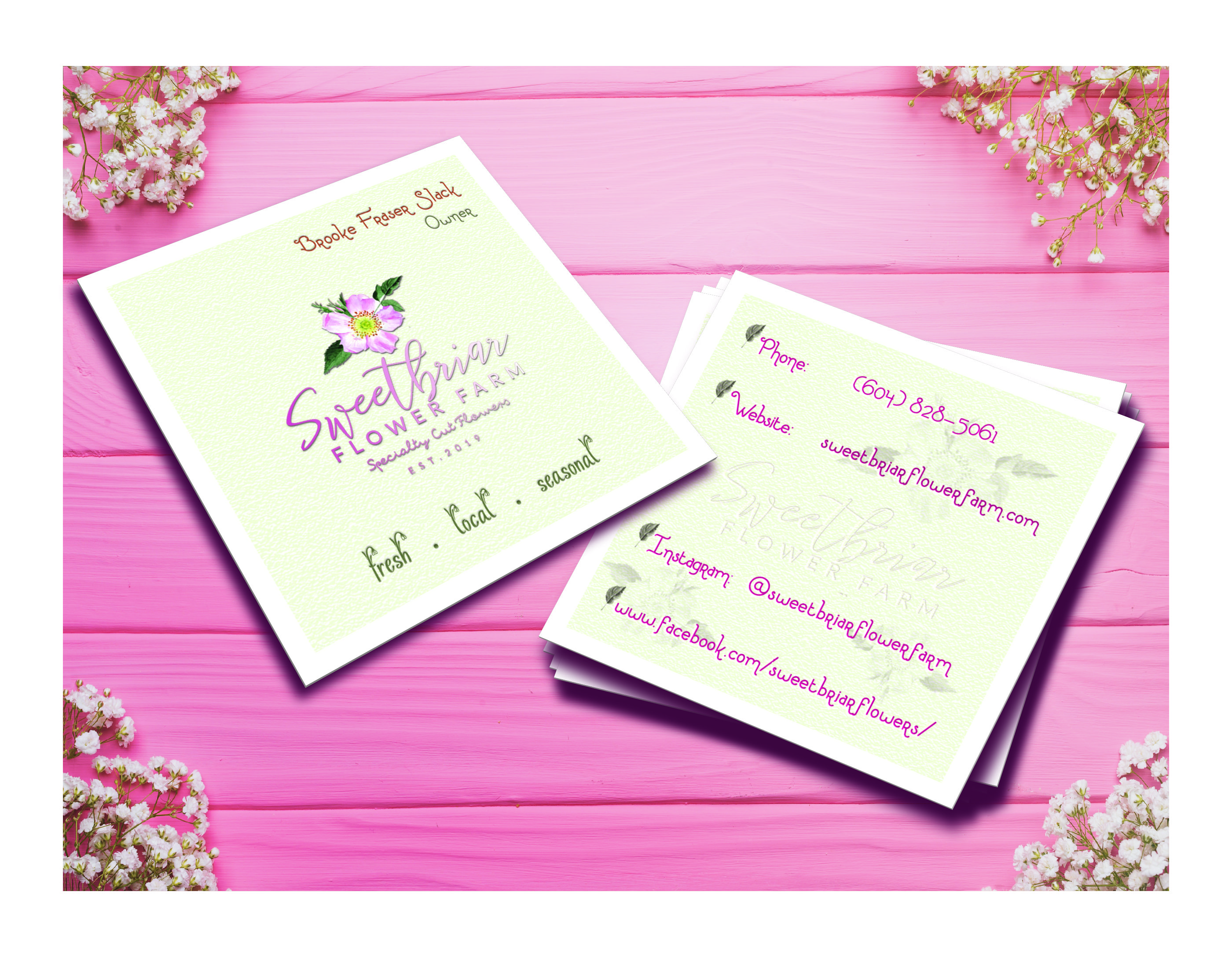 Business Card Design by Art by Rimjhim for Sweetbriar Flower Farm | Design #23915695