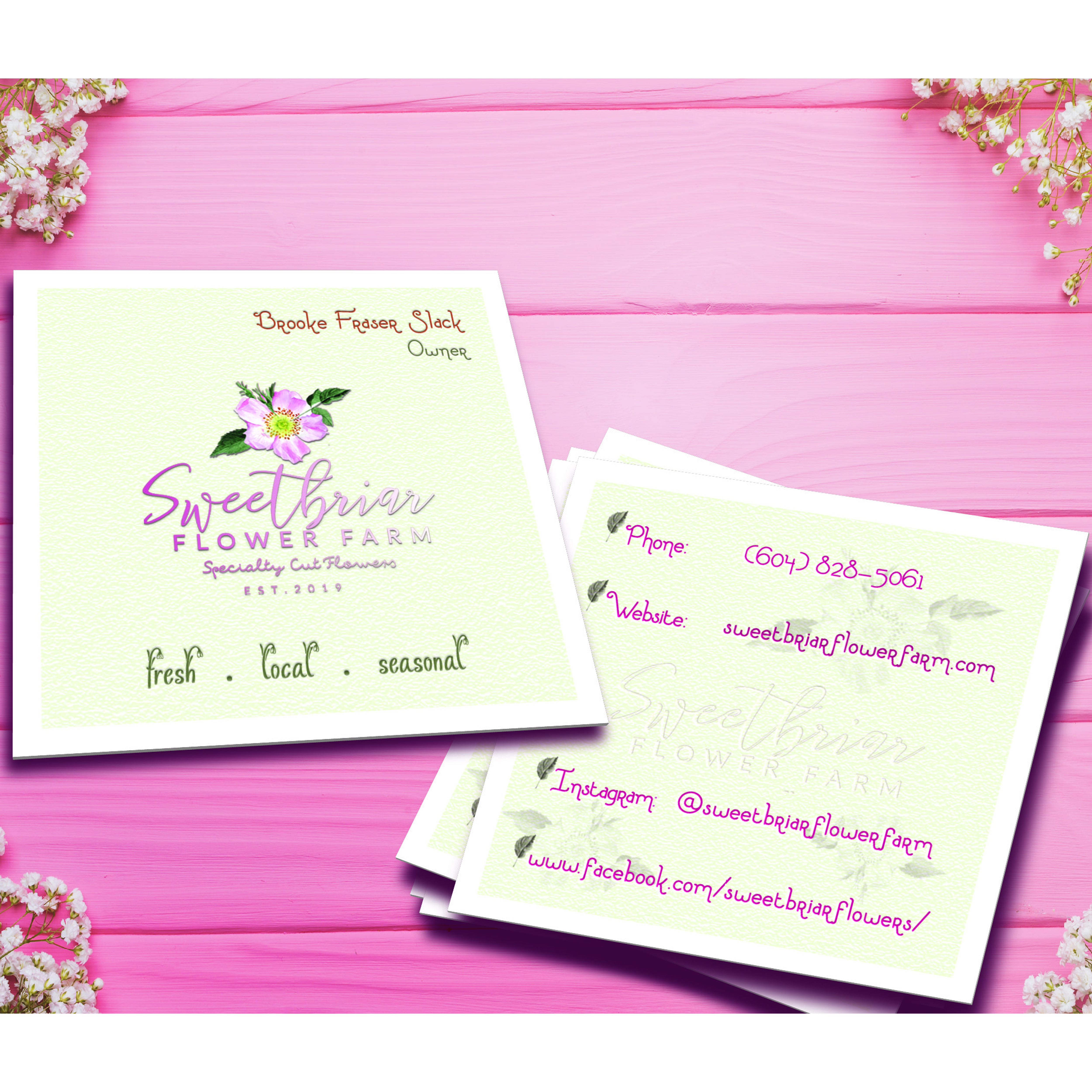 Business Card Design by Art by Rimjhim for Sweetbriar Flower Farm | Design #23916313