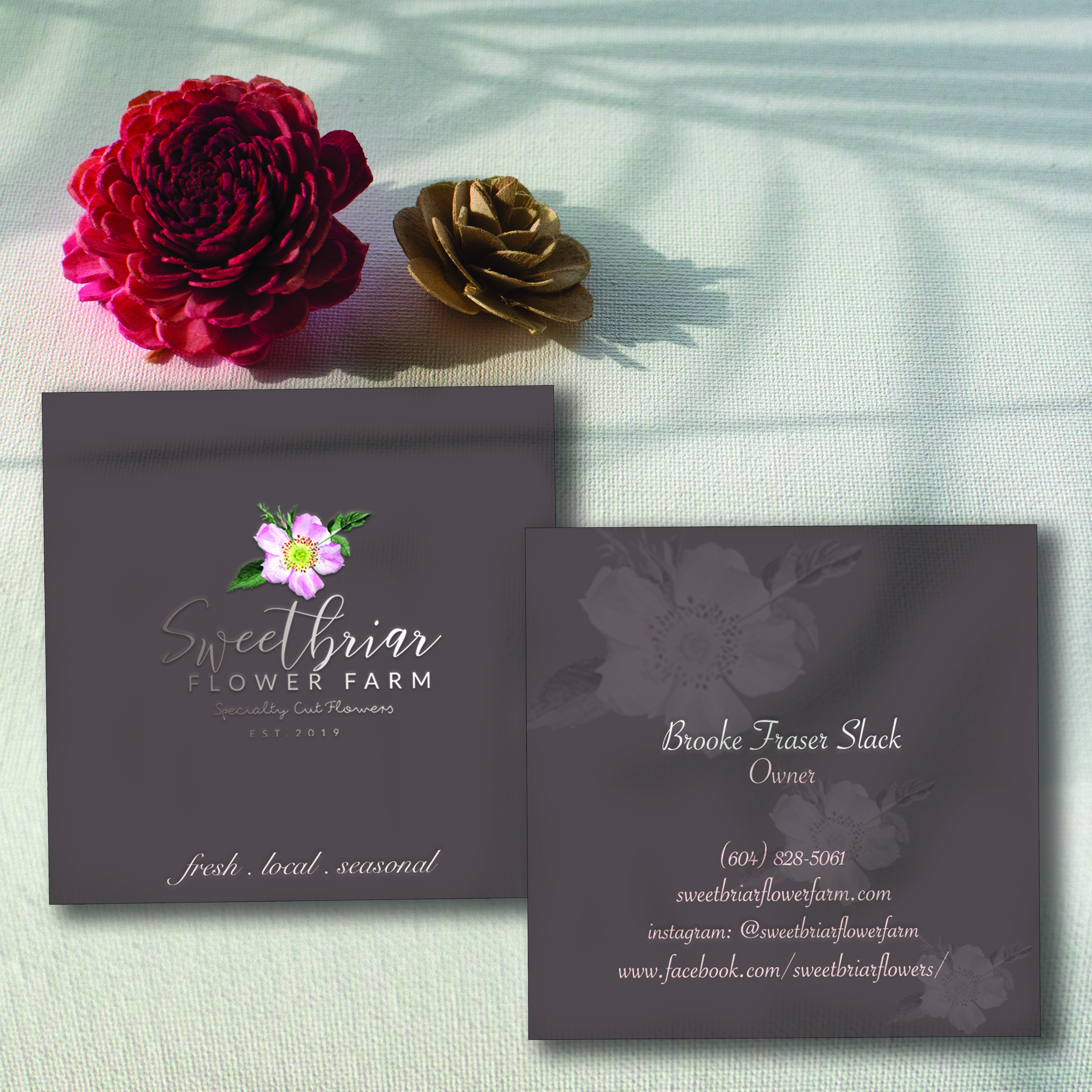 Business Card Design by Art by Rimjhim for Sweetbriar Flower Farm | Design #23926196