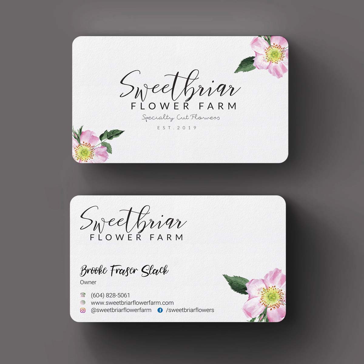 Visitenkarten-Design von INDIAN_Ashok für Sweetbriar Flower Farm | Design #23909489