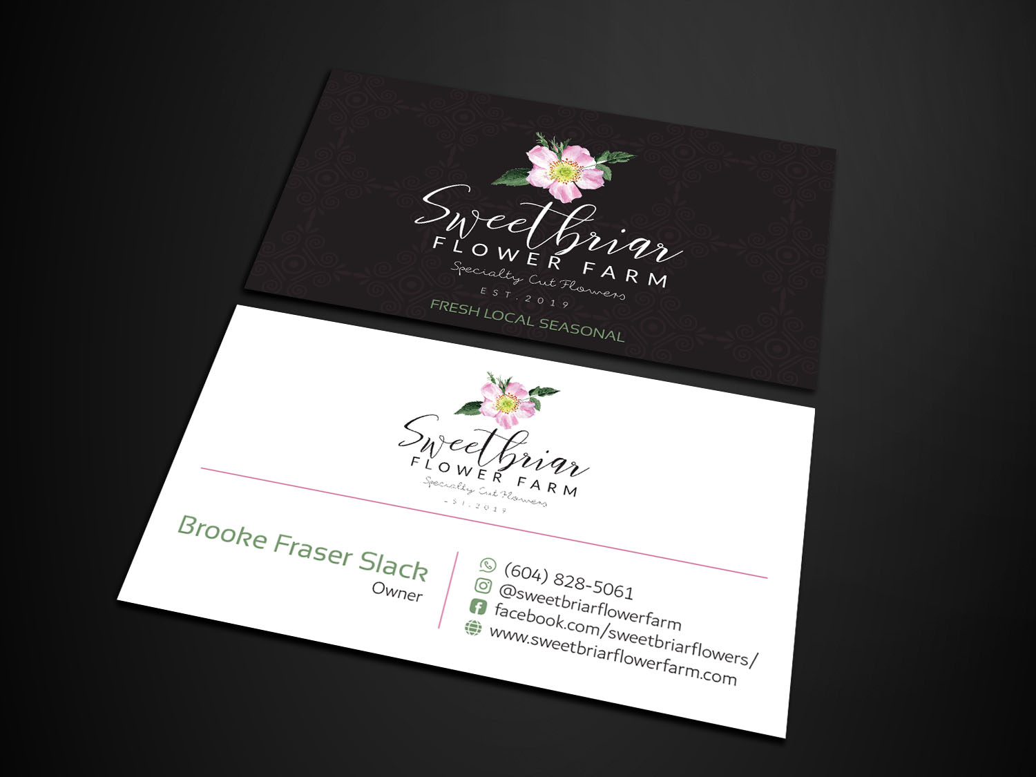 Business Card Design by Verified artistry (Design garden) for Sweetbriar Flower Farm | Design #23970905