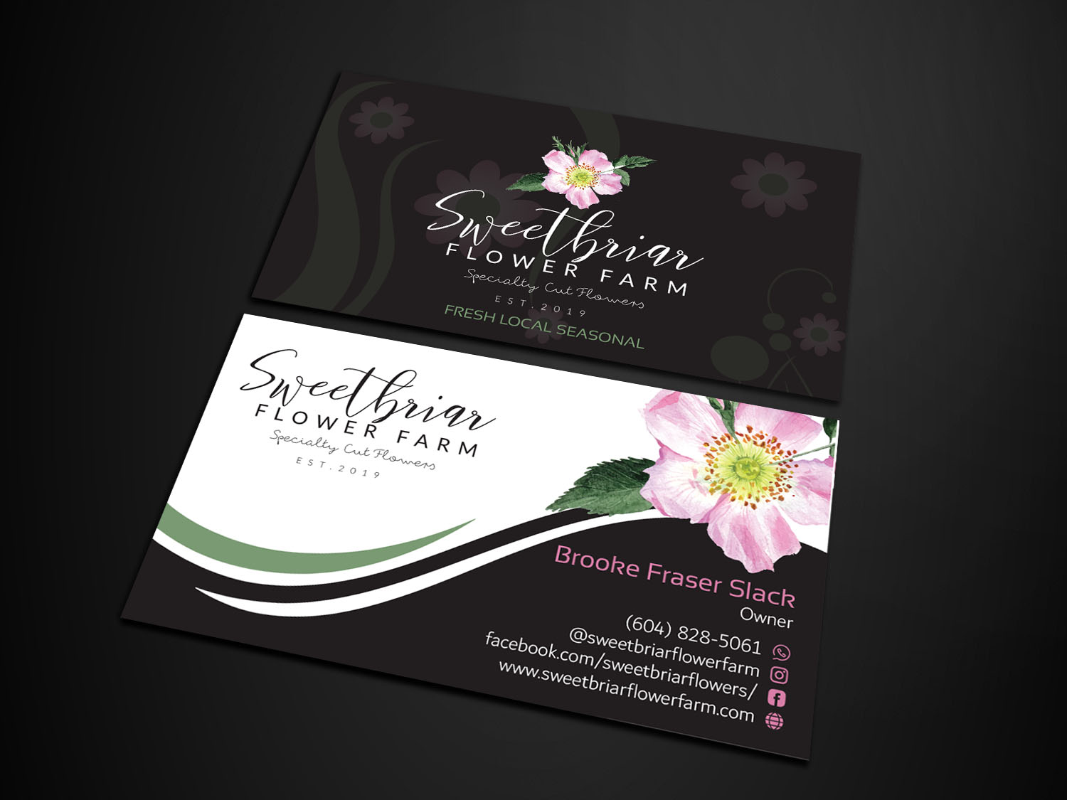 Diseño de Tarjeta de Presentación por Verified artistry (Design garden) para Sweetbriar Flower Farm | Diseño #23970907