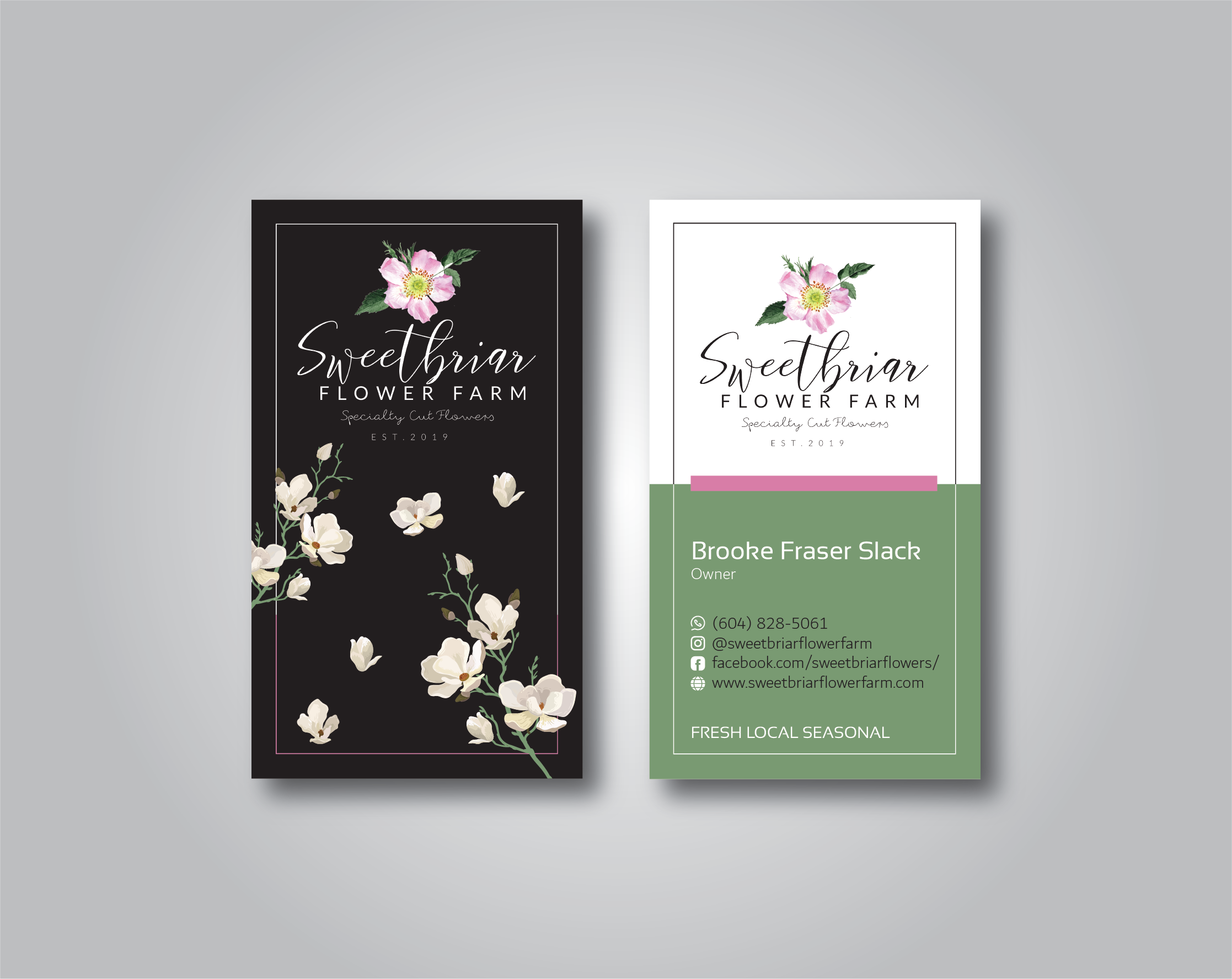 Business Card Design by Verified artistry (Design garden) for Sweetbriar Flower Farm | Design #23970910