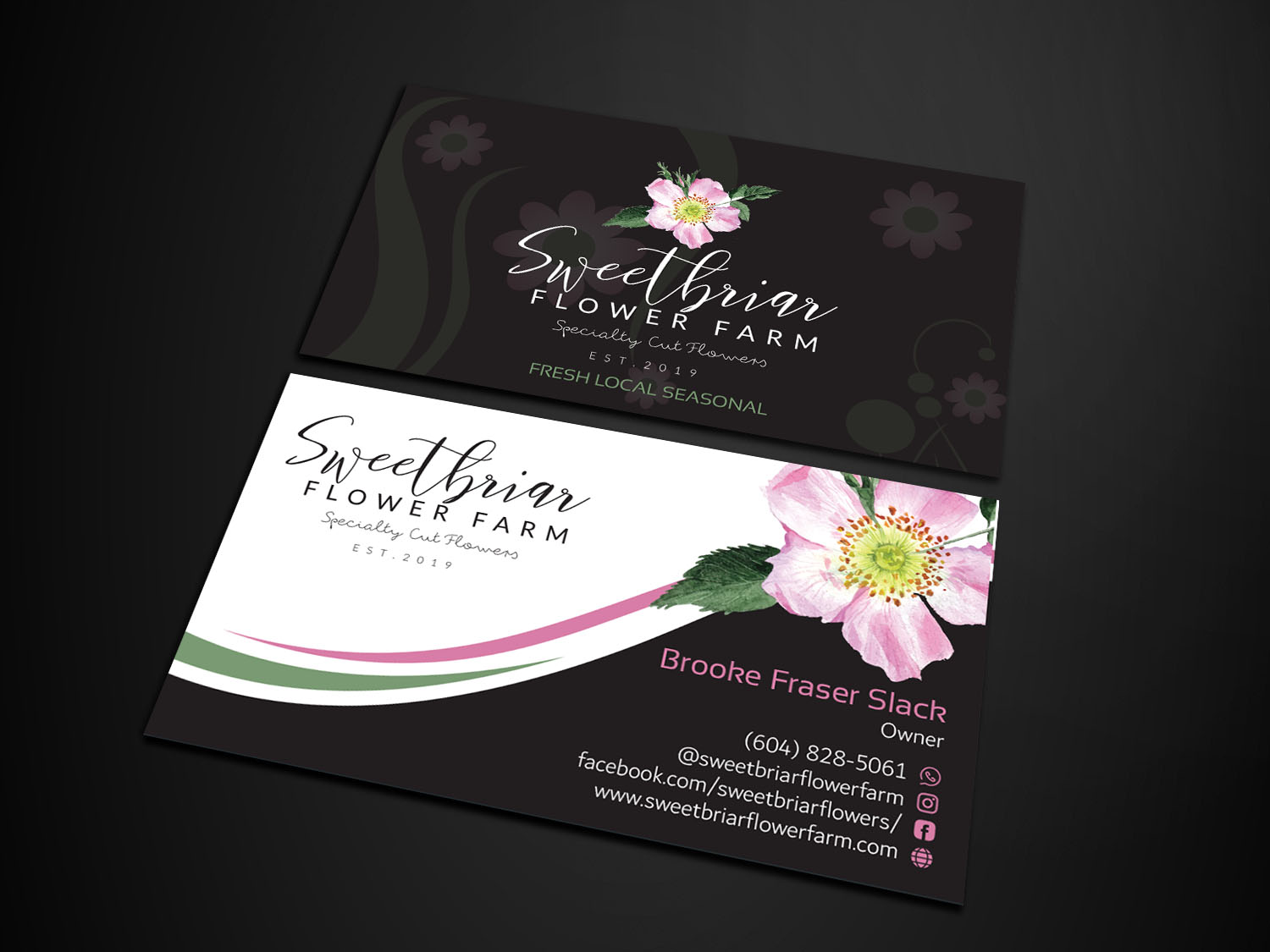 Business Card Design by Verified artistry (Design garden) for Sweetbriar Flower Farm | Design #23970911