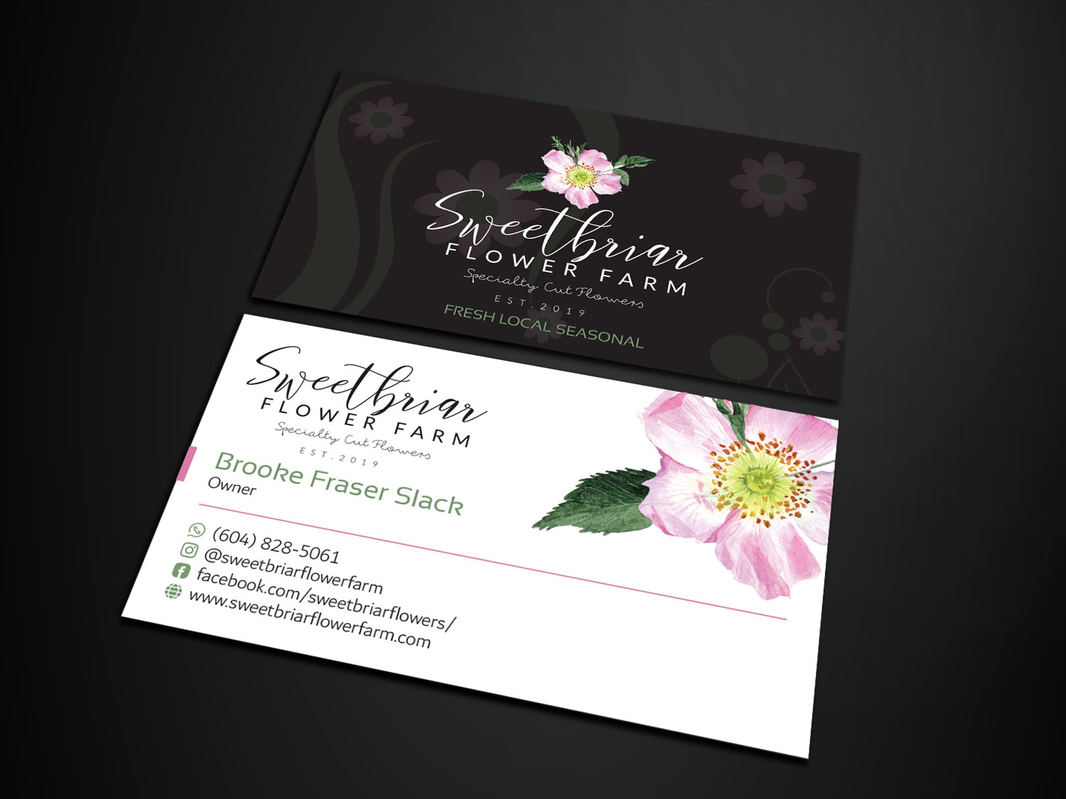 Business Card Design by Verified artistry (Design garden) for Sweetbriar Flower Farm | Design #23970912