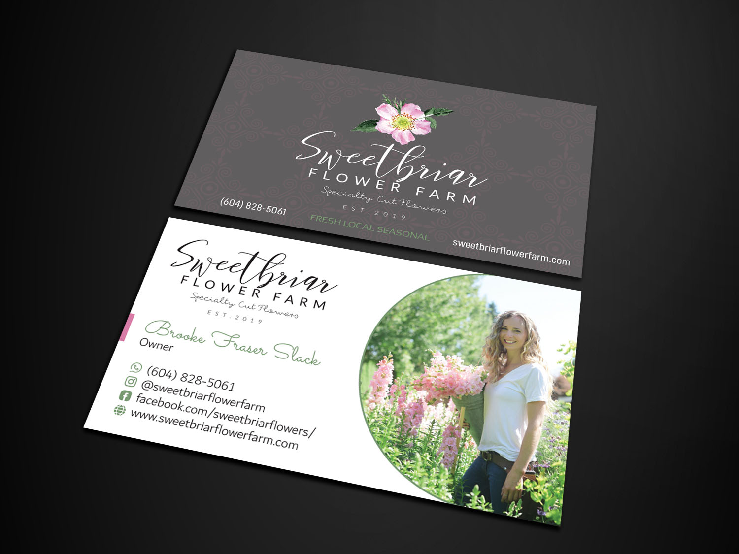 Visitenkarten-Design von Verified artistry (Design garden) für Sweetbriar Flower Farm | Design #23994396