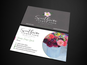Business Card Design by Verified artistry (Design garden) for Sweetbriar Flower Farm | Design: #23994397