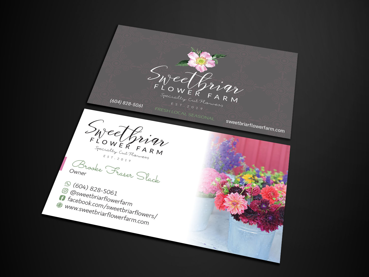 Visitenkarten-Design von Verified artistry (Design garden) für Sweetbriar Flower Farm | Design #23994398