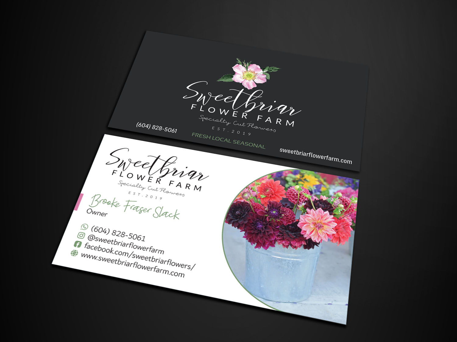 Business Card Design by Verified artistry (Design garden) for Sweetbriar Flower Farm | Design #23996802