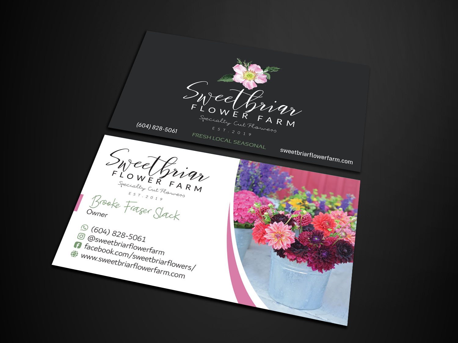 Business Card Design by Verified artistry (Design garden) for Sweetbriar Flower Farm | Design #24001802