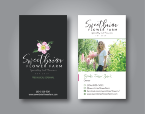 Business Card Design by Verified artistry (Design garden) for Sweetbriar Flower Farm | Design: #24001807
