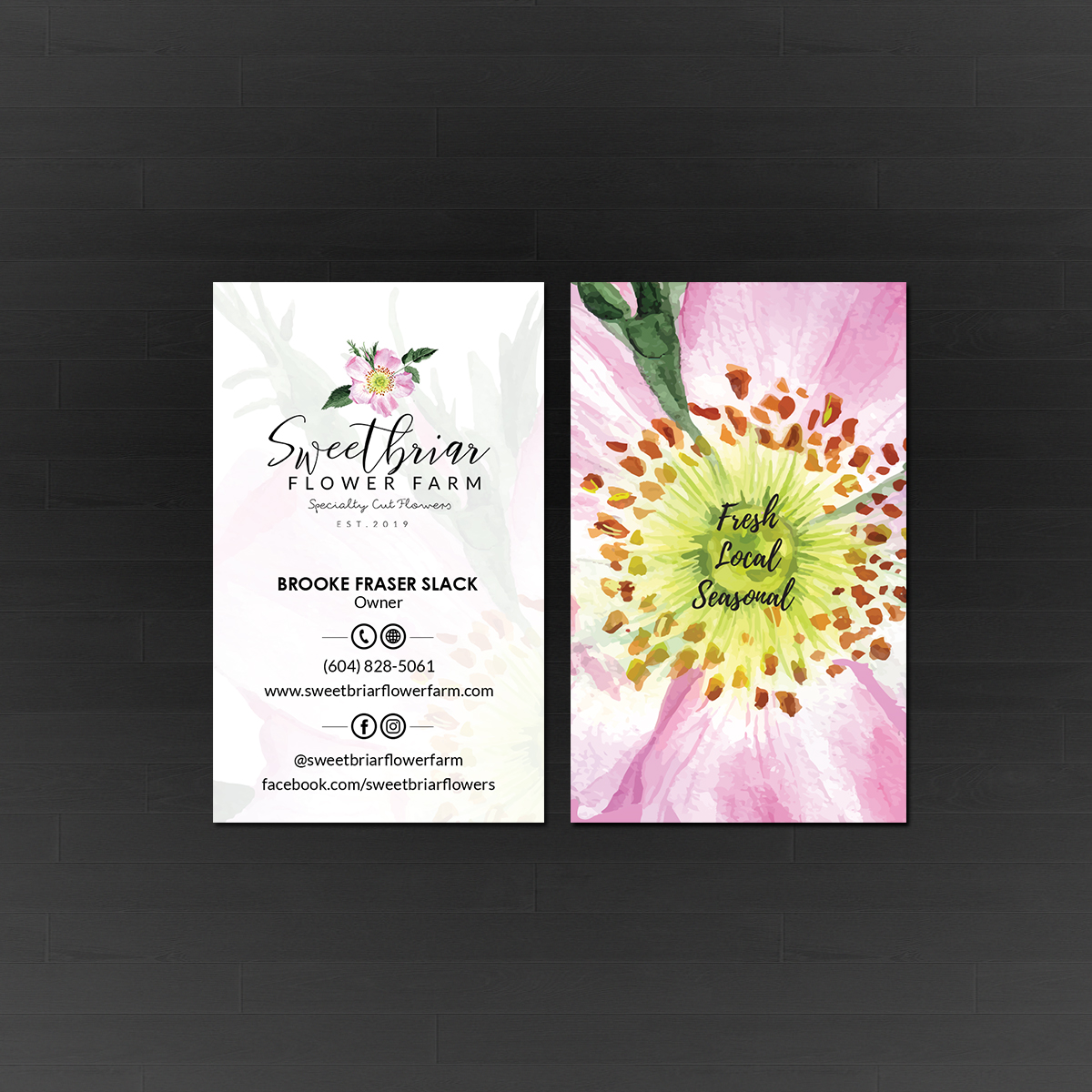 Business Card Design by Creations Box 2015 for Sweetbriar Flower Farm | Design #23887080