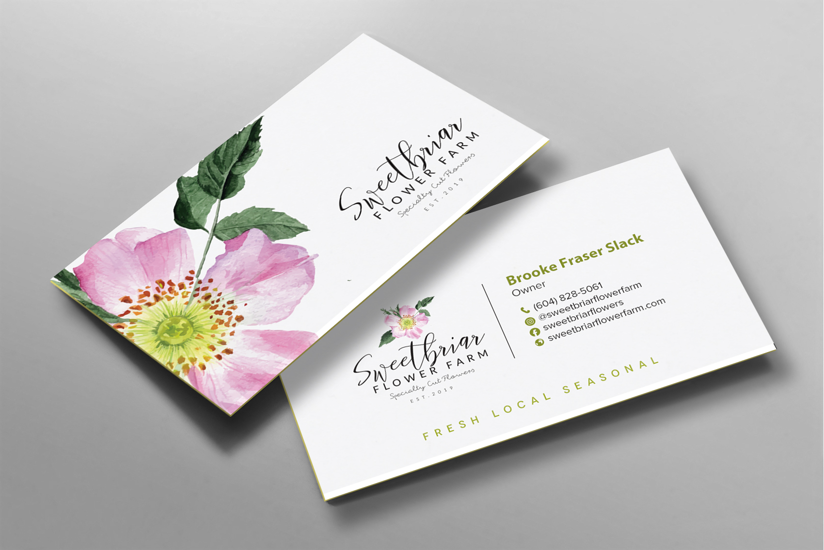 Visitenkarten-Design von chandrayaan.creative für Sweetbriar Flower Farm | Design #23929693