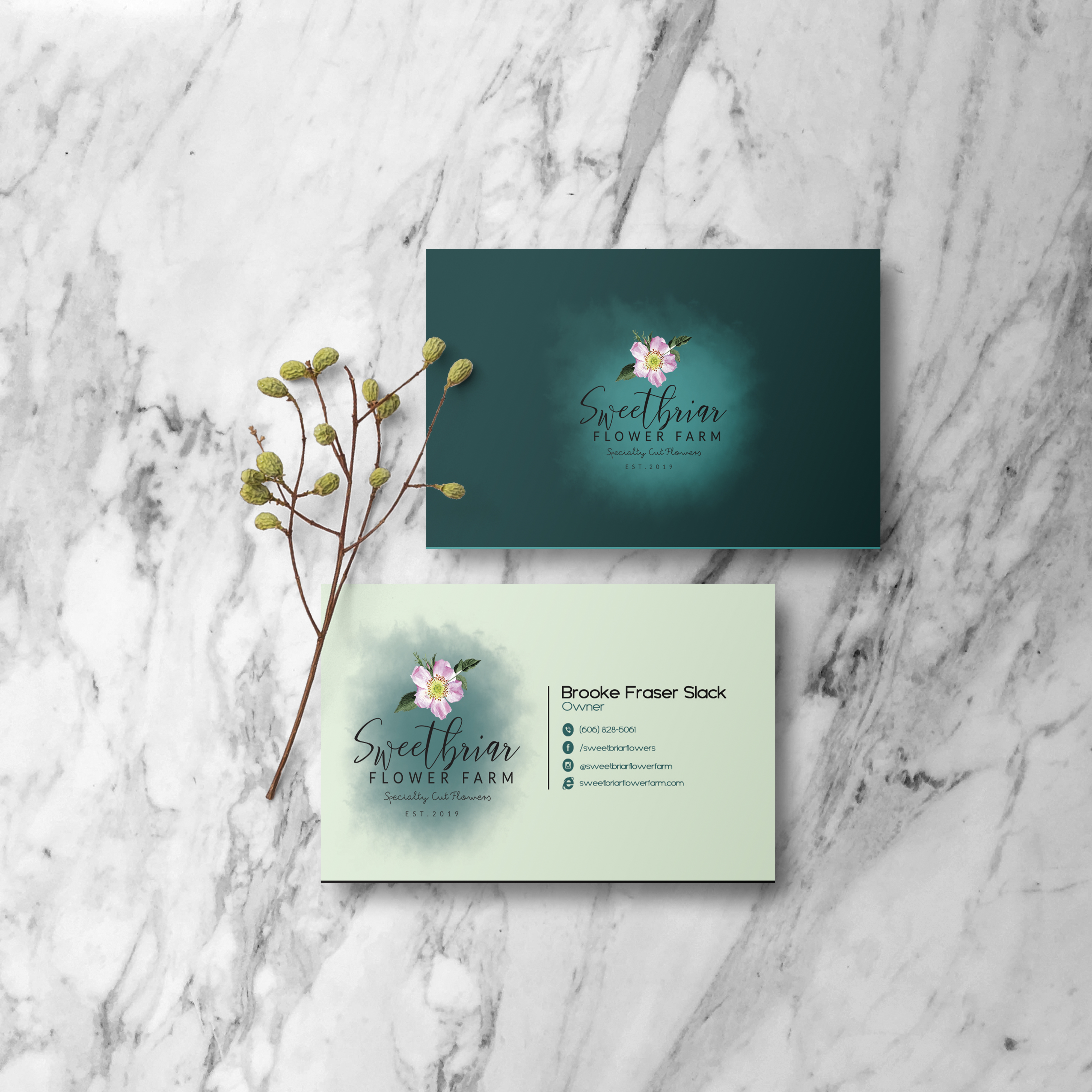 Business Card Design by OmarAhmed3697 for Sweetbriar Flower Farm | Design #23969625