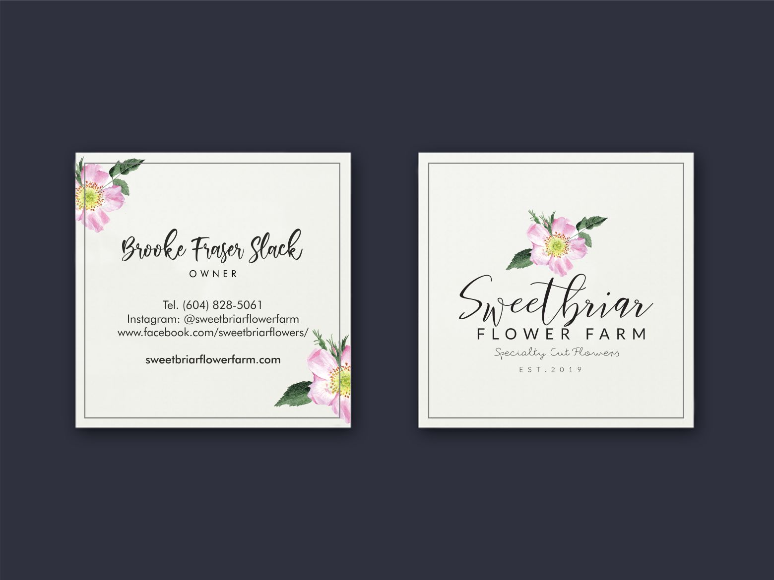 Business Card Design by Zeph Design for Sweetbriar Flower Farm | Design #23969128