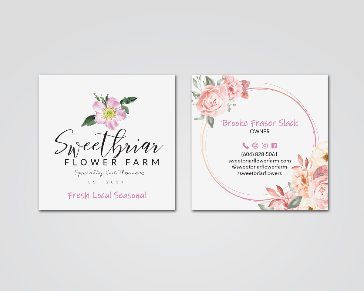 Business Card Design by MDesign for Sweetbriar Flower Farm | Design #23906824