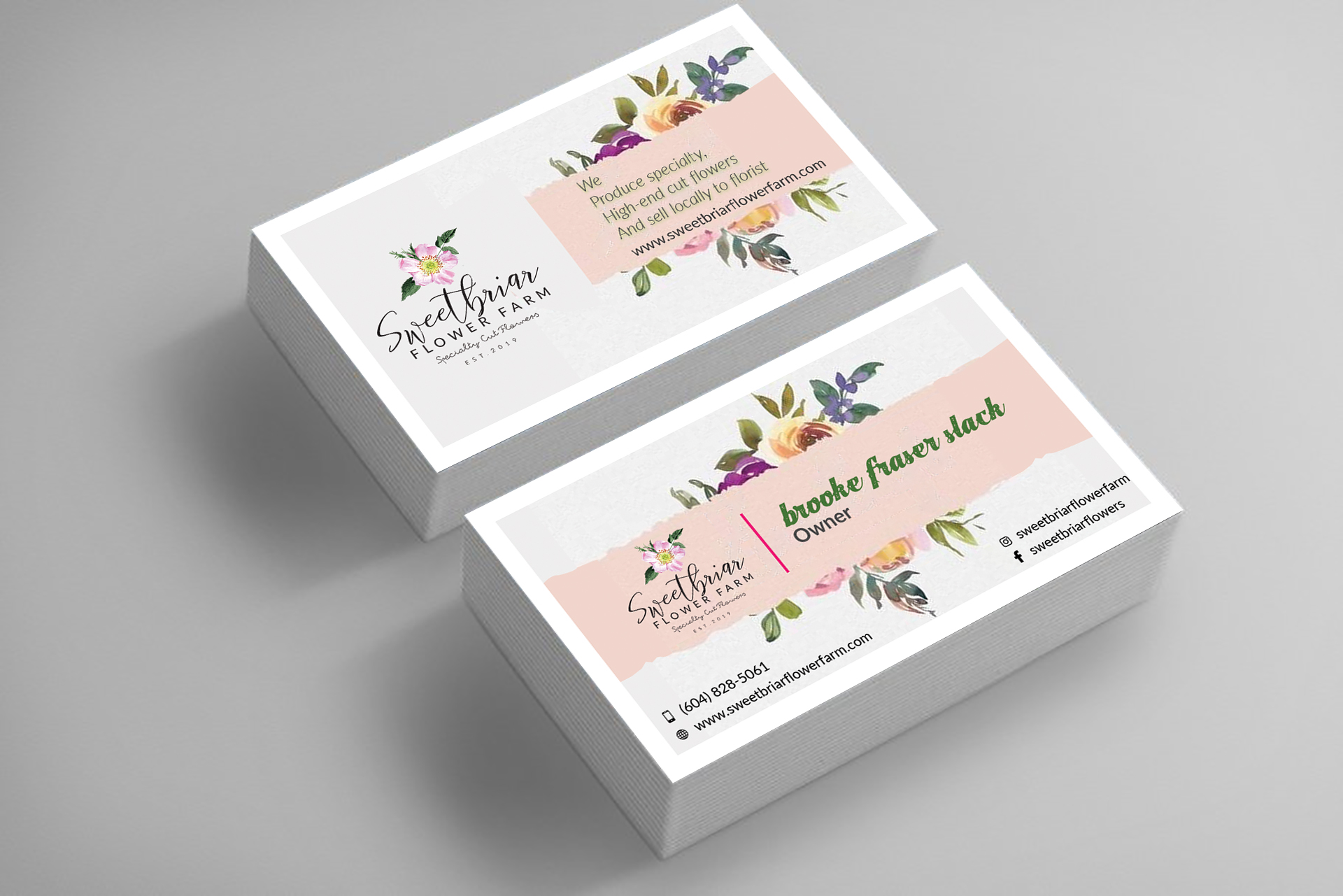 Business Card Design by Jahidul for Sweetbriar Flower Farm | Design #23922088