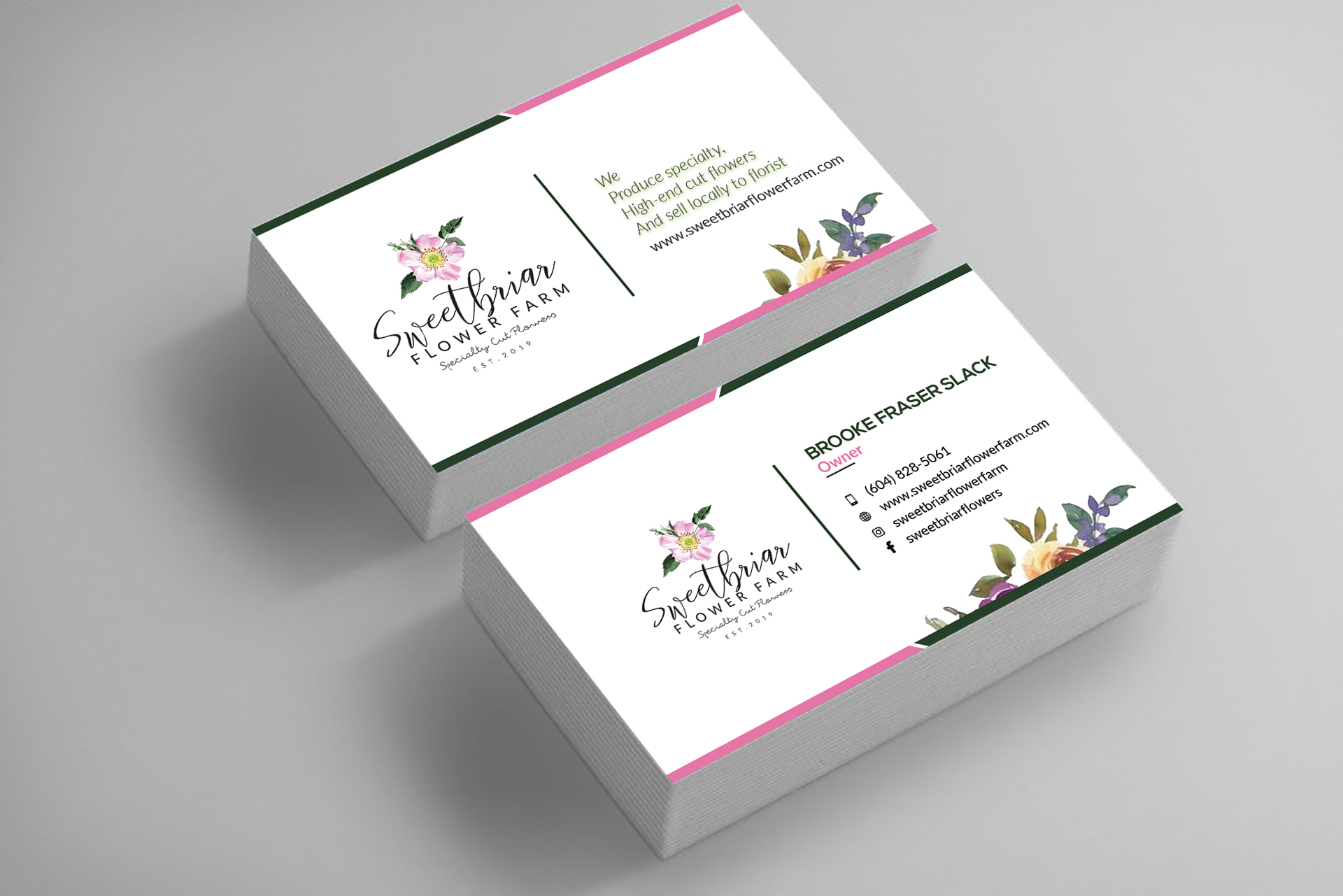 Business Card Design by Jahidul for Sweetbriar Flower Farm | Design #23922098