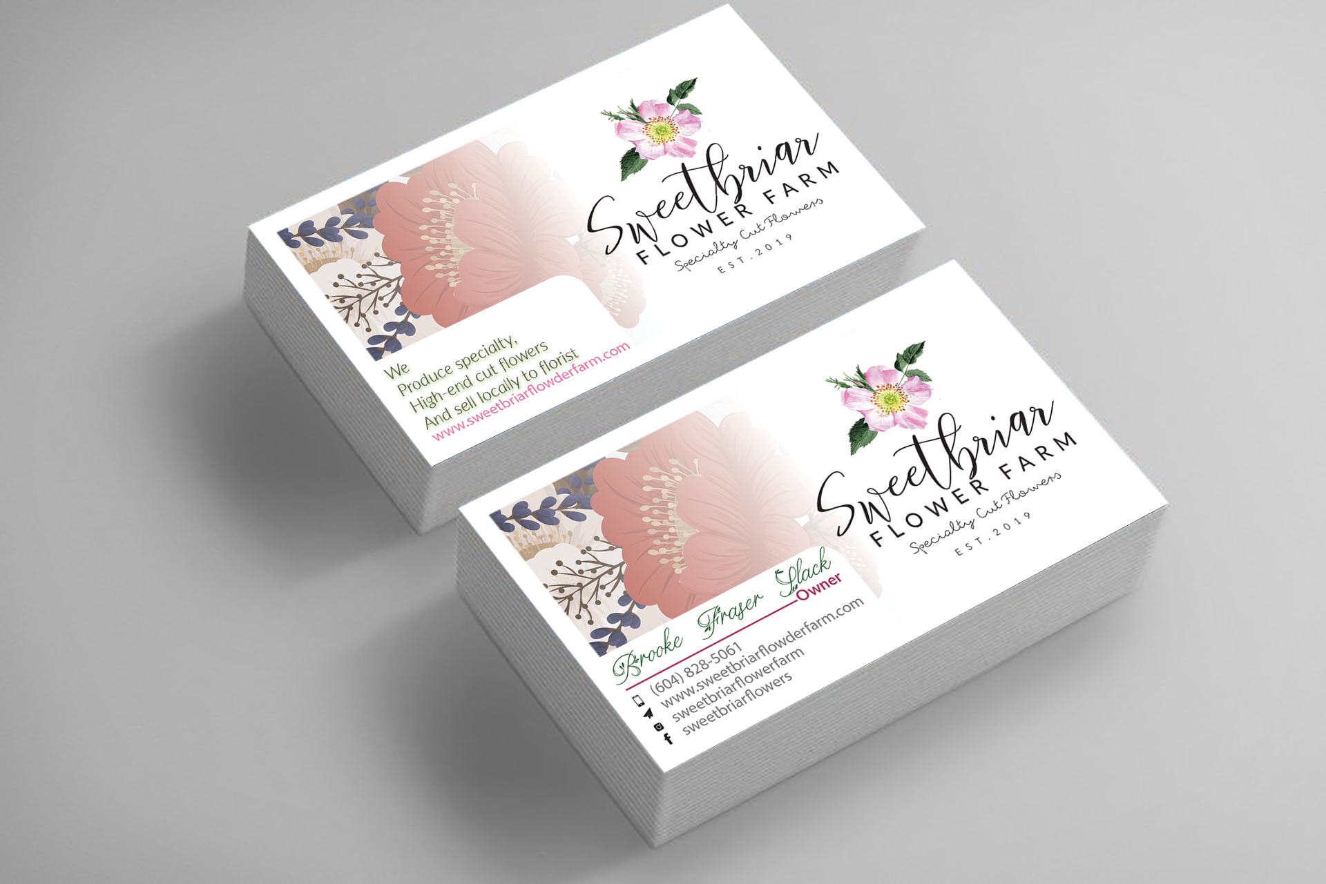 Business Card Design by Jahidul for Sweetbriar Flower Farm | Design #23937564