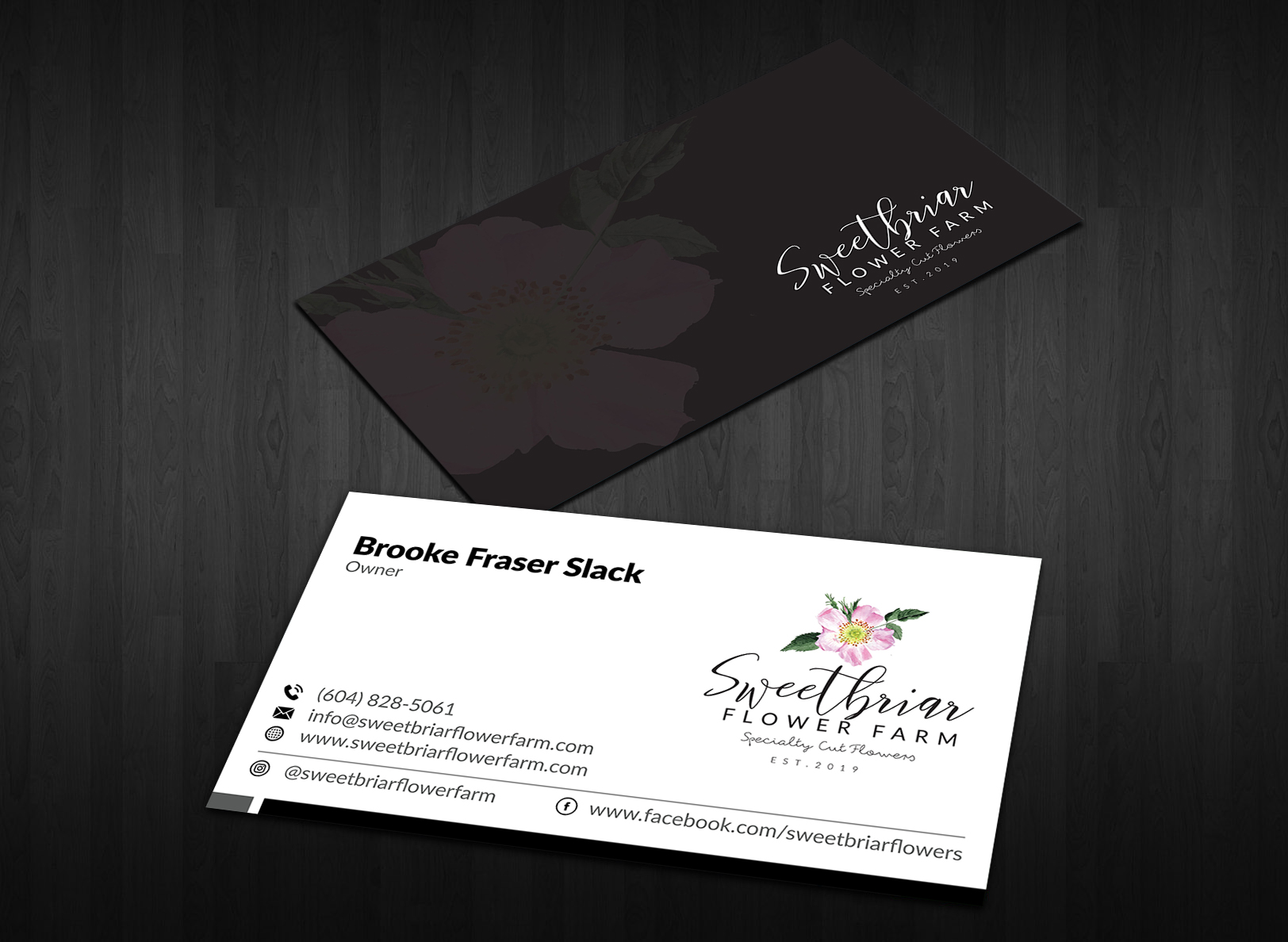 Visitenkarten-Design von Musa. A für Sweetbriar Flower Farm | Design #23898860