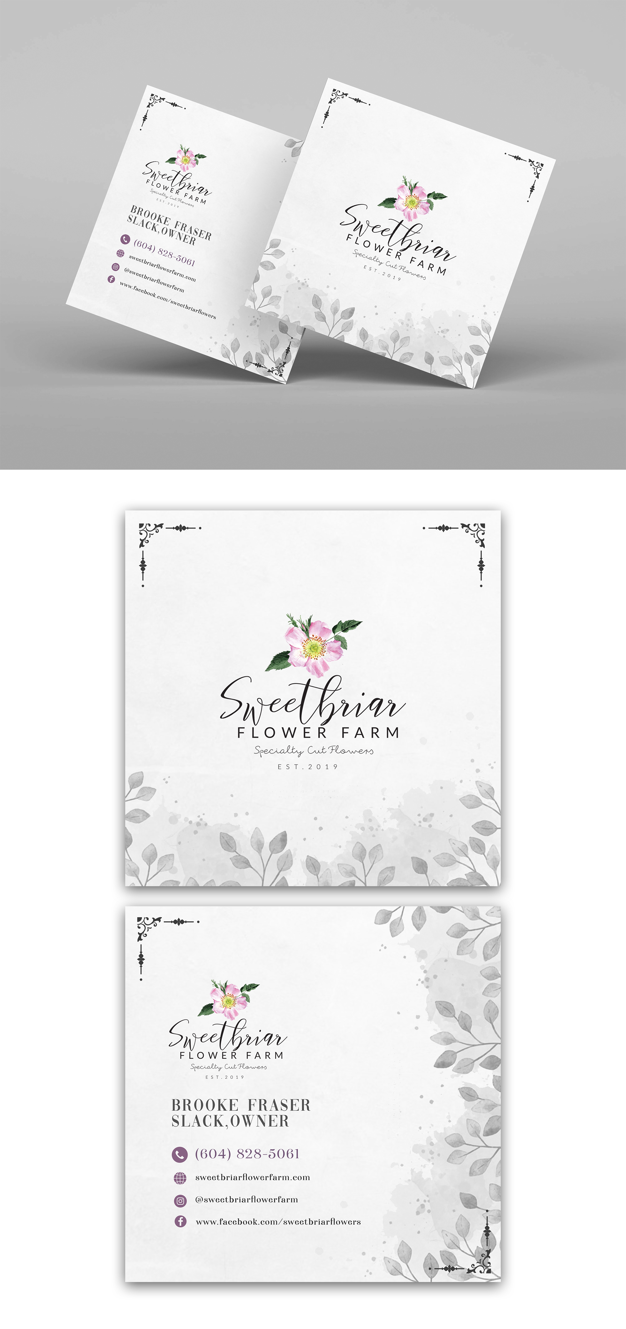Diseño de Tarjeta de Presentación por ZeneFashions para Sweetbriar Flower Farm | Diseño #23962893