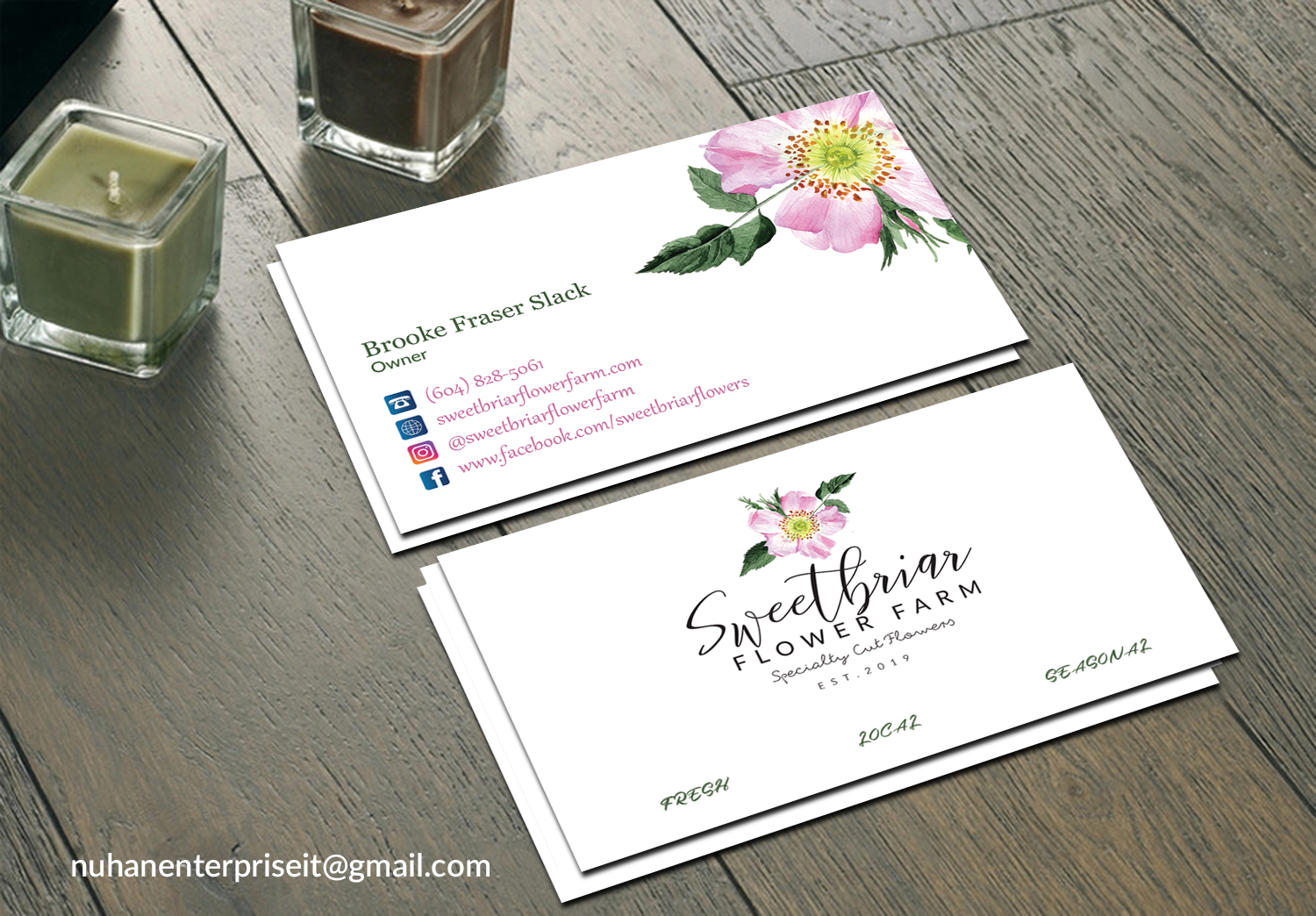 Diseño de Tarjeta de Presentación por Graphics Design Help para Sweetbriar Flower Farm | Diseño #23933649