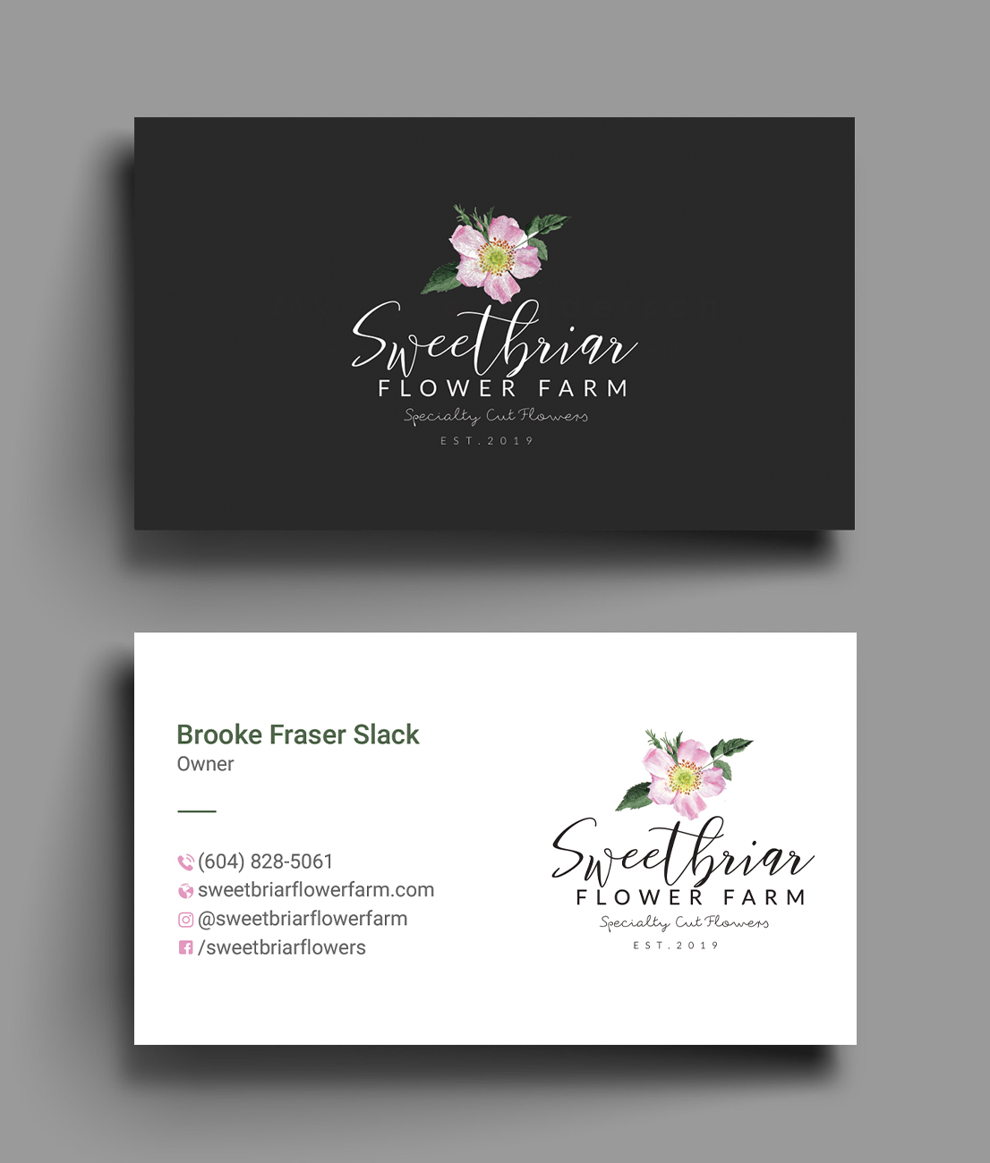 Business Card Design by DesignShout for Sweetbriar Flower Farm | Design #23900803
