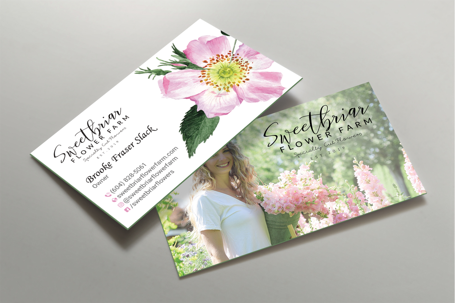 Business Card Design by DesignShout for Sweetbriar Flower Farm | Design #23992219