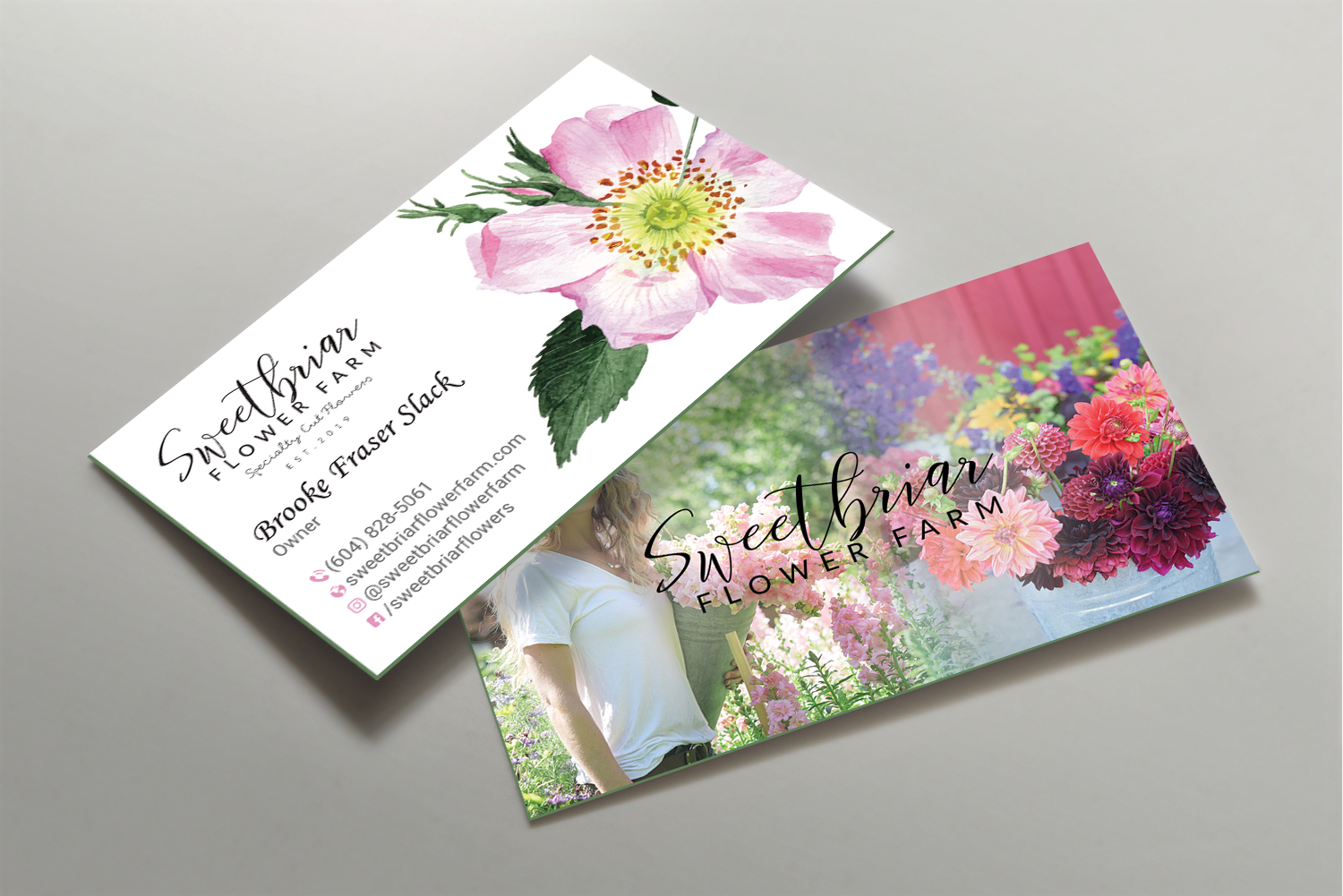 Visitenkarten-Design von DesignShout für Sweetbriar Flower Farm | Design #23992305