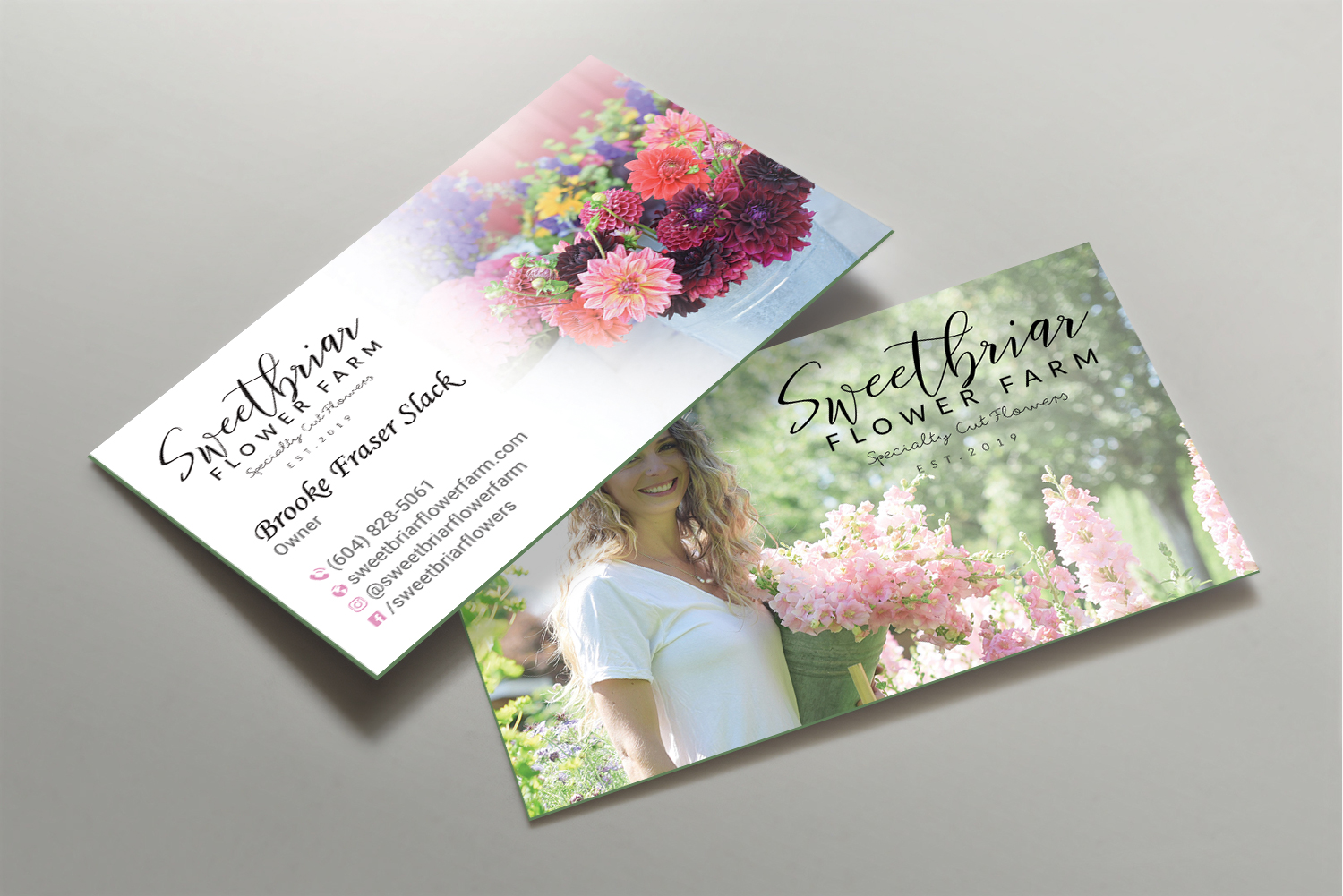 Business Card Design by DesignShout for Sweetbriar Flower Farm | Design #23998987