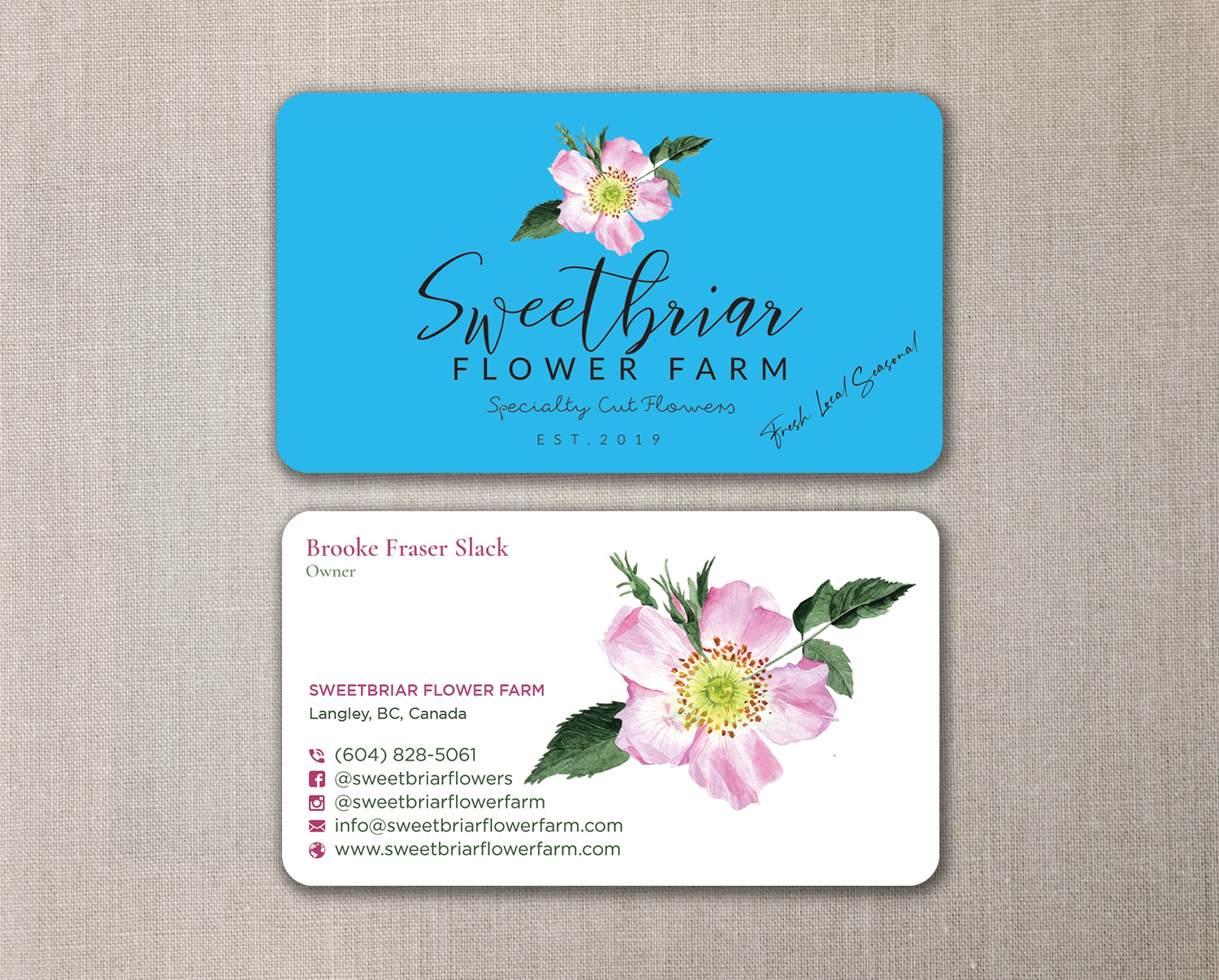 Visitenkarten-Design von nurulhasan.iou für Sweetbriar Flower Farm | Design #23915803