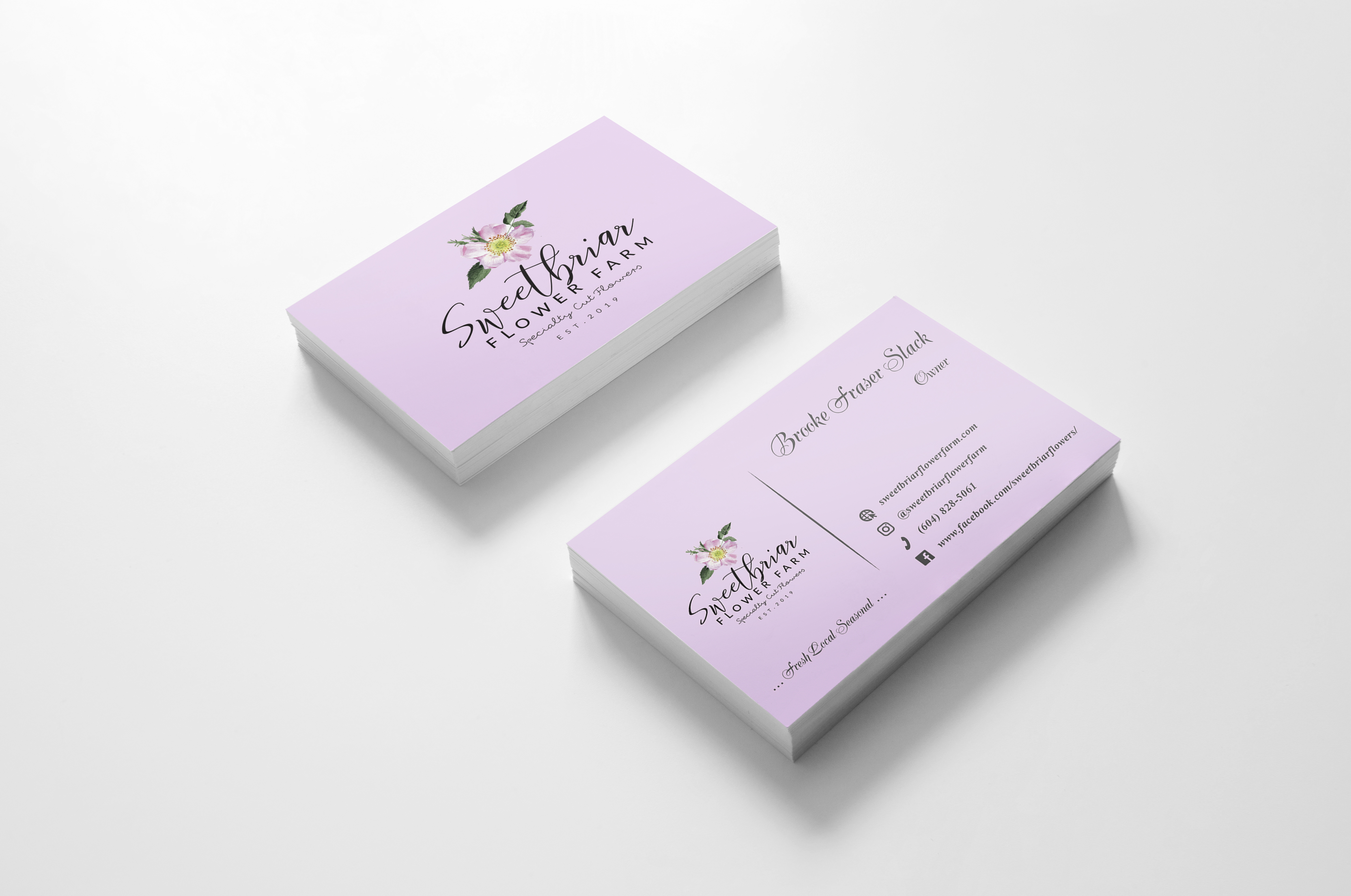 Business Card Design by Duy Loc 3 for Sweetbriar Flower Farm | Design #23916625
