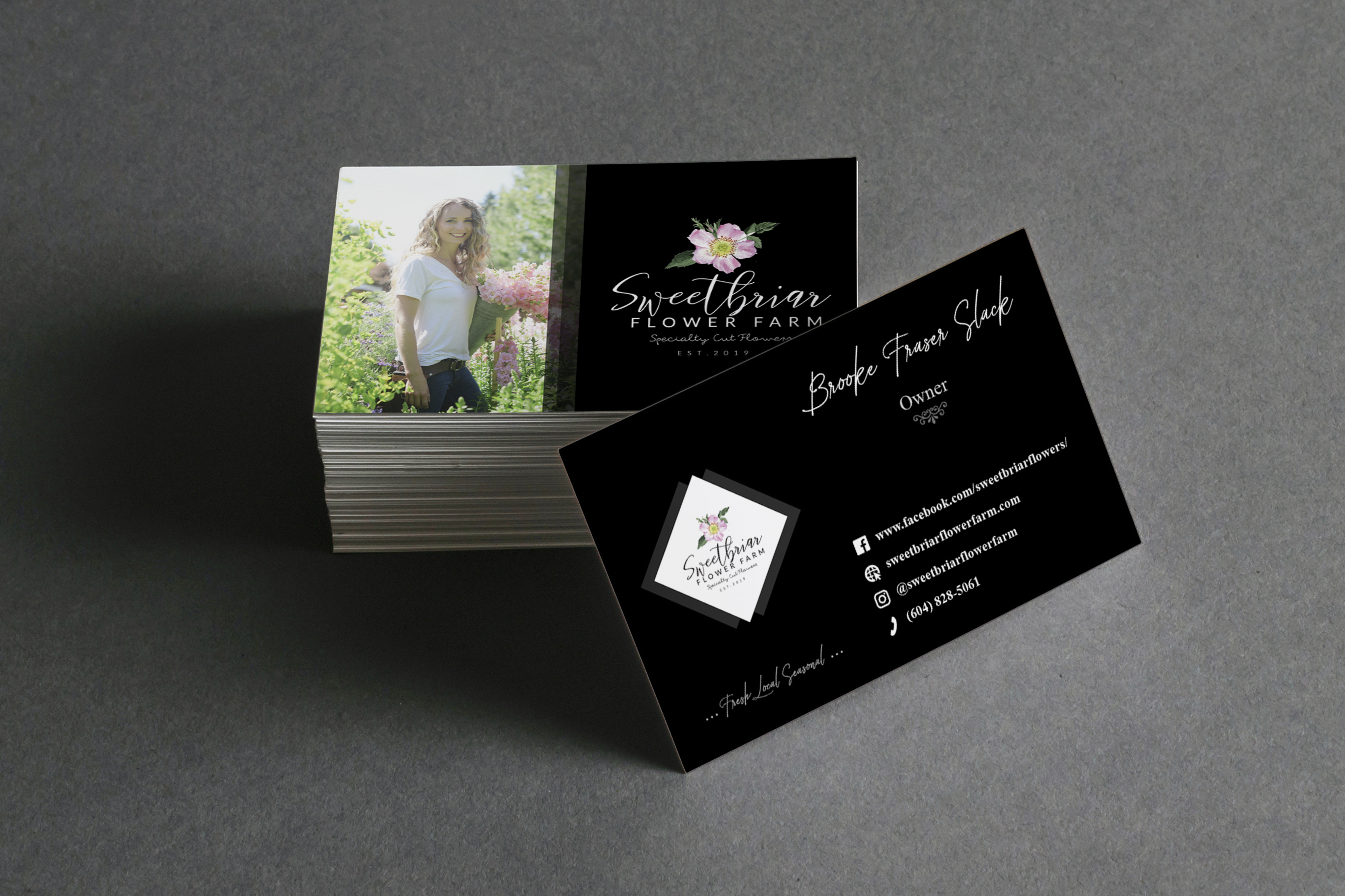 Business Card Design by Duy Loc 3 for Sweetbriar Flower Farm | Design #23993916