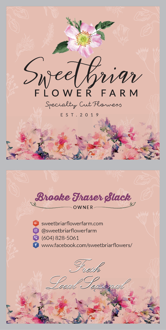 Business Card Design by Artistic Flora for Sweetbriar Flower Farm | Design #23966391