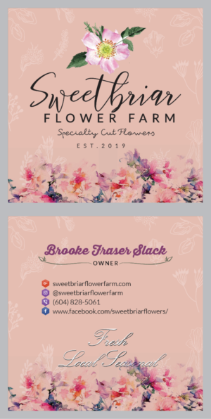 Business Card Design by Artistic Flora for Sweetbriar Flower Farm | Design: #23966391