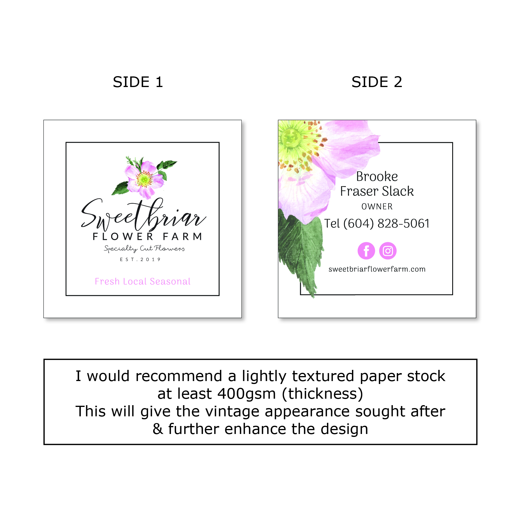 Business Card Design by Renee6914 for Sweetbriar Flower Farm | Design #23955792