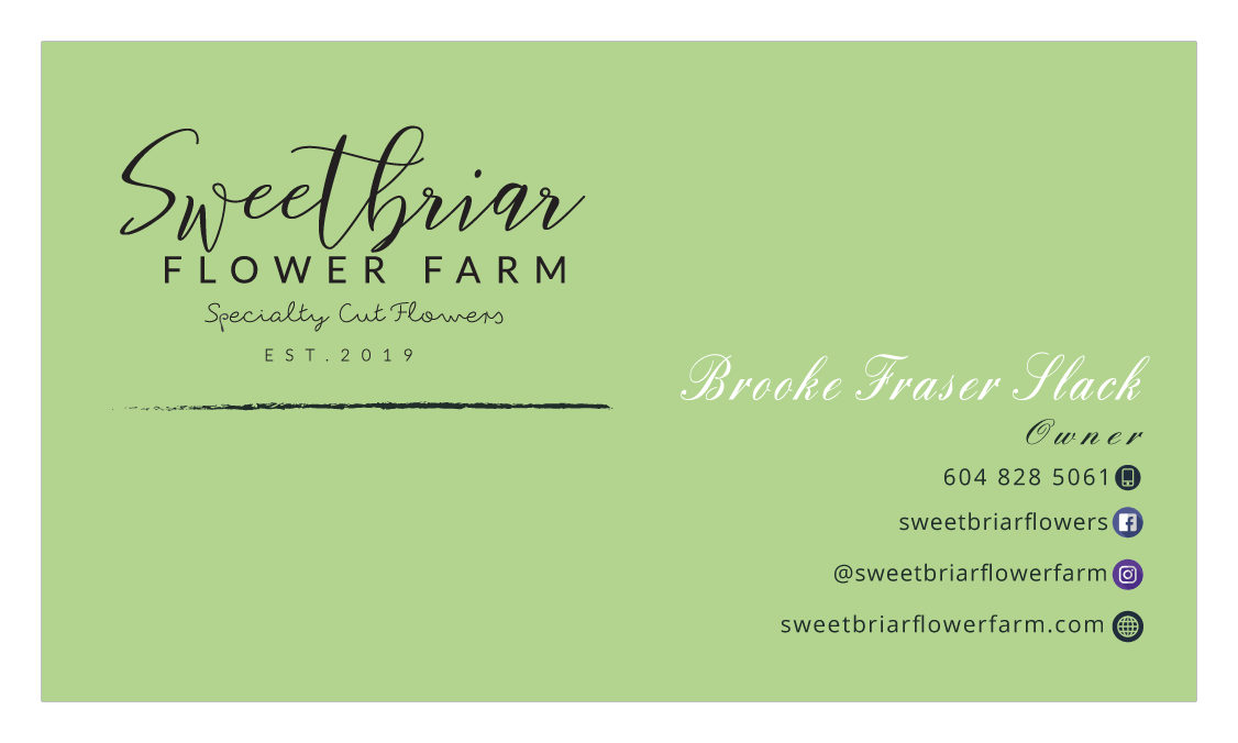 Visitenkarten-Design von DiCracft design studio für Sweetbriar Flower Farm | Design #23965087