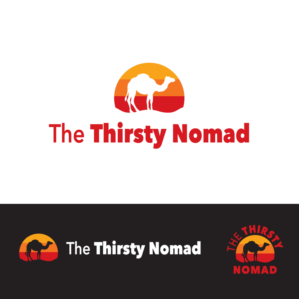 The Thirsty Nomad - keen for a camel to feature, keen to look at the hues of a desert sunset in the colour scheme | Logo Design by Samantha Ward Design