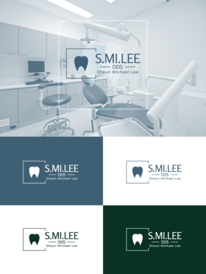 S.MI.LEE DDS bigger font and Shaun Michael Lee on the bottom with smaller font with tooth symbol | Diseño de Logo por erpin