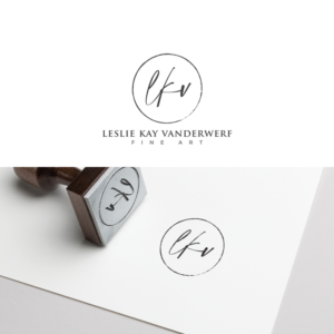 Leslie Kay Vanderwerf  (shortened or initials, so it can be used as a signature stamp for my fine art). Also the words "Fine Art" | Logo Design by Kabelo Phofedi