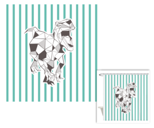Unique Dinosaur design for a boy's shower curtain product | Design Graphique par Whitebread