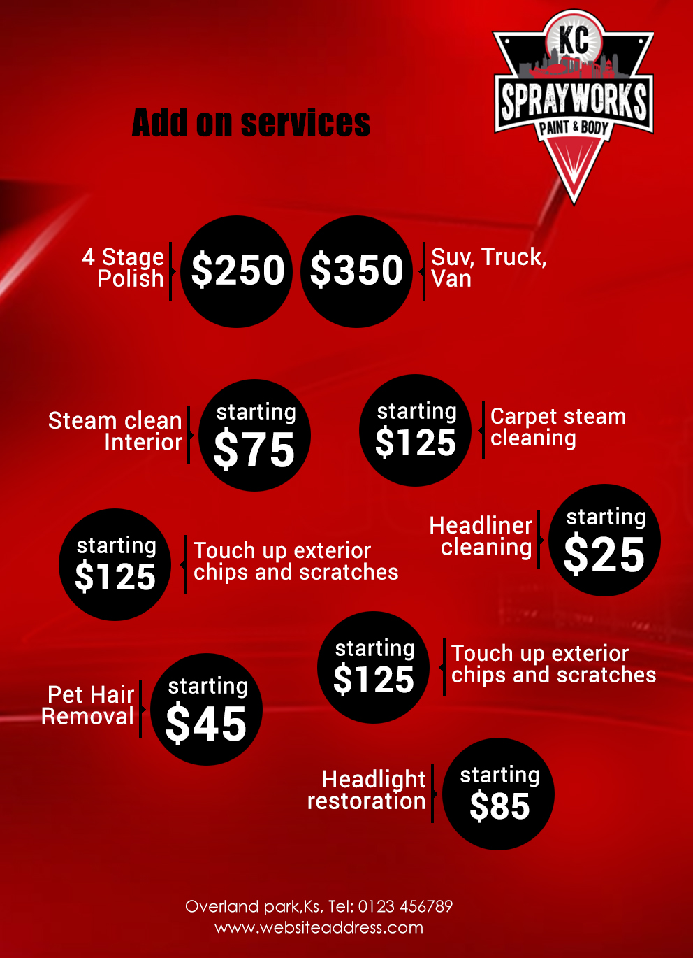 Flyer Design by ColorDrops for Kc Sprayworks Paint & Body | Design #23897071