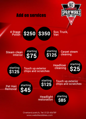 Flyer Design by ColorDrops for Kc Sprayworks Paint & Body | Design: #23897071