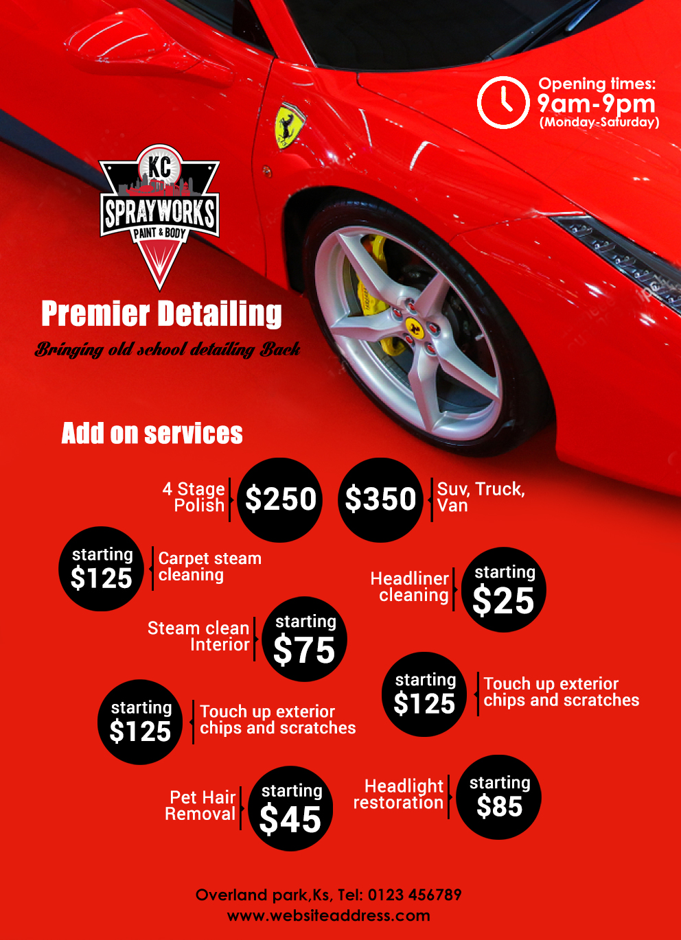 Flyer Design by ColorDrops for Kc Sprayworks Paint & Body | Design #23906786