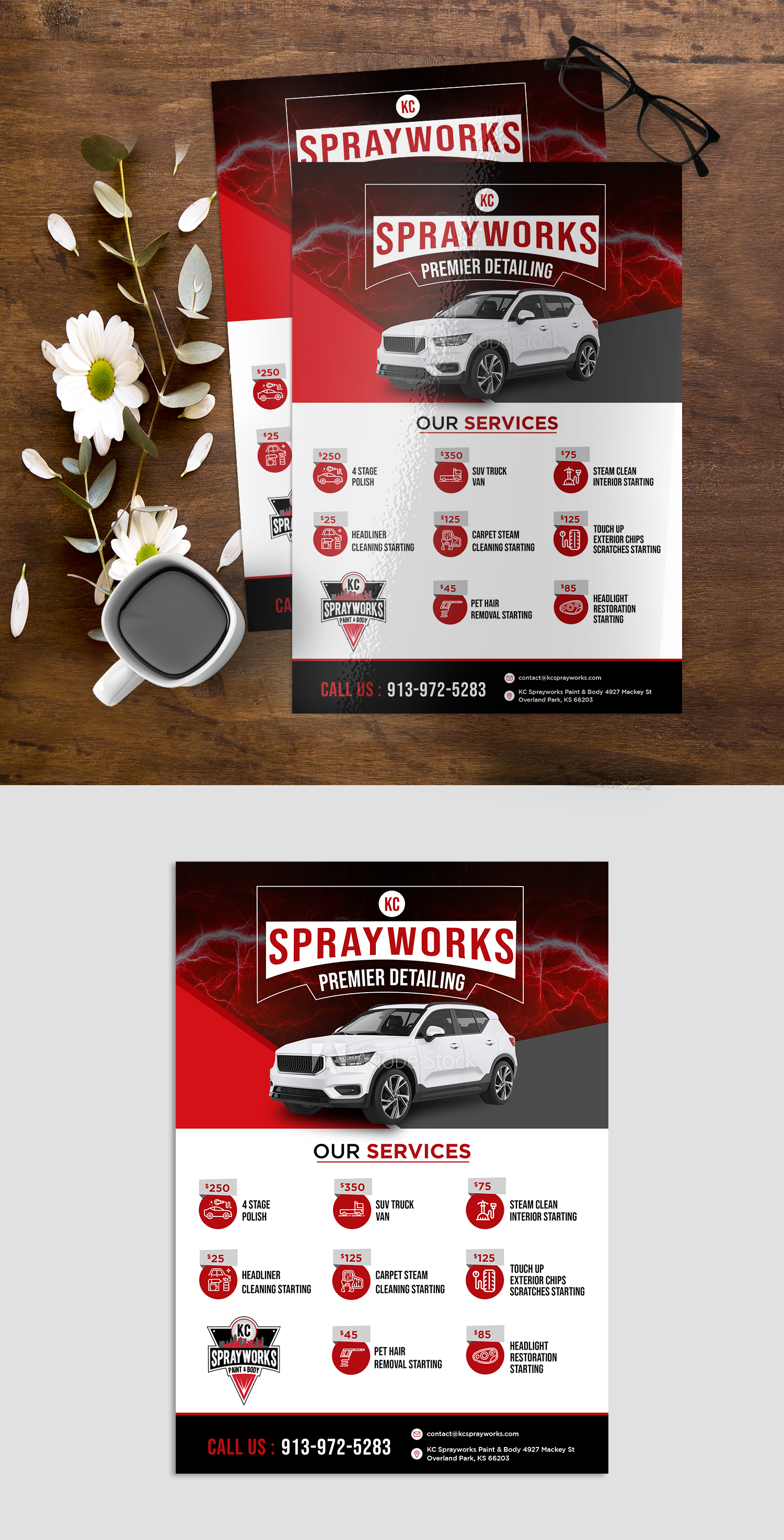 Flyer Design by debdesign for Kc Sprayworks Paint & Body | Design #23911029