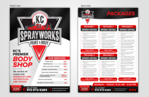 Flyer Design by SAI DESIGNS for Kc Sprayworks Paint & Body | Design: #23934806